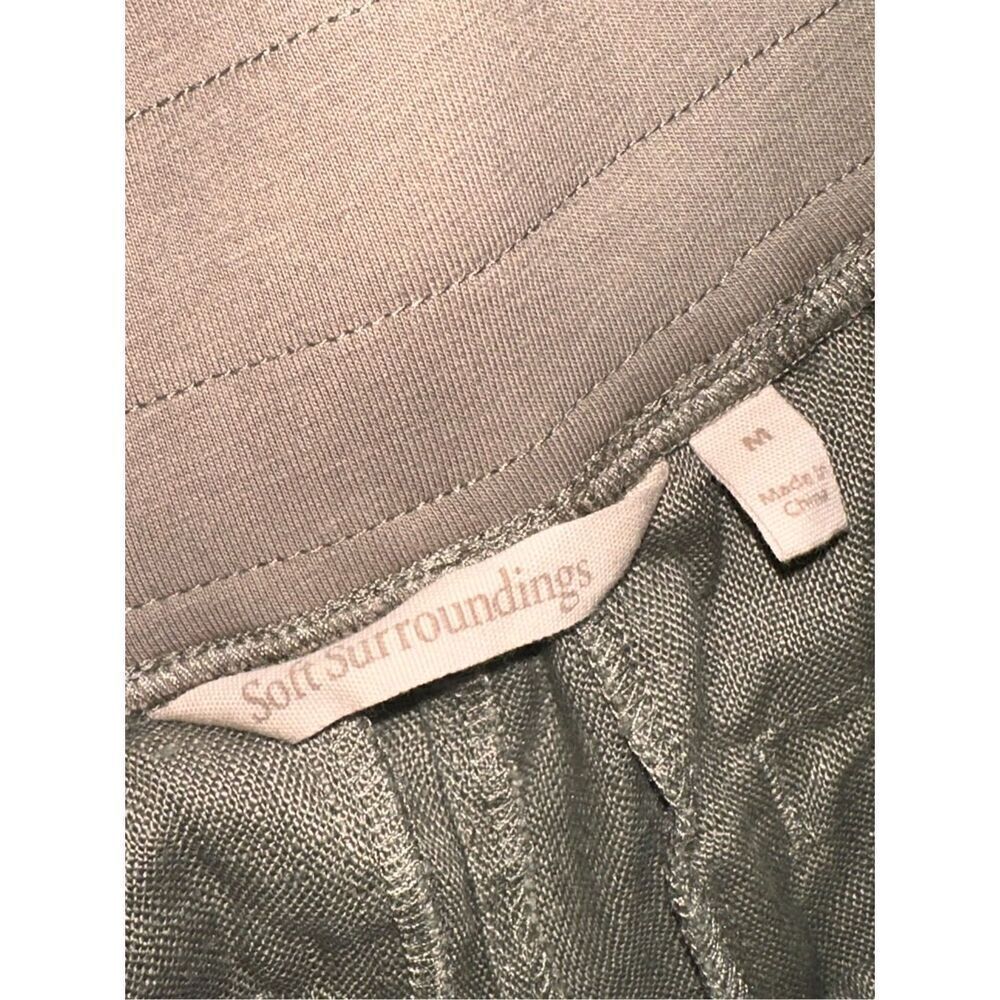 SOFT SURROUNDINGS Women's Wide Leg Pants pull on in khaki green- Size medium Ela - Picture 2 of 6